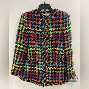 Alice + Olivia houndstooth print evening jacket